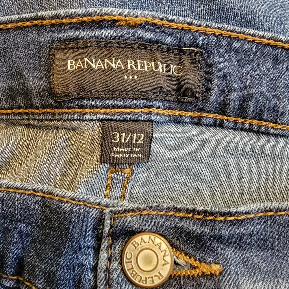 Banana Republic Flare Crop High Rise Medium Wash Blue Classic Denim Jean Size 31 - Picture 11 of 13